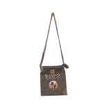 Signature Safari Unisex Jungle Green Canvas Sling Bags with Antelope Print