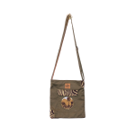Signature Safari Unisex Jungle Green Canvas Sling Bags with Monkey and Antelope Print