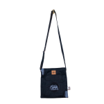 Signature Safari Unisex Navy Blue Canvas Sling Bags with Elephant Animal Print