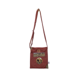 Signature Safari Unisex Brown Canvas Sling Bags with Antelope and Zebra Silhouette