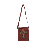 Signature Safari Unisex Brown Canvas Sling Bags with Zebra Silhouette