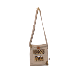 Signature Safari Unisex Light Green Canvas Sling Bags with Giraffe Silhoutte