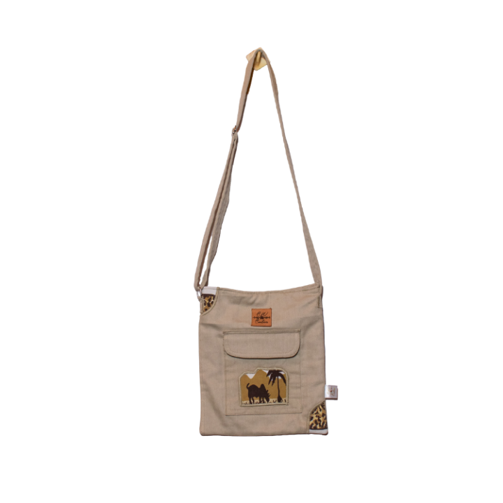 Signature Safari Unisex Light Green Canvas Sling Bags with Rhino Silhouette