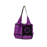 Signature Purple Floral Ankara Tote Bag with Ankara Round Ring inside Square