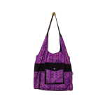 Signature Purple Floral Ankara Tote Bag with Pocket Flap