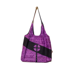 Signature Purple Floral Ankara Tote Bag with Circular Cross