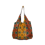 Signature Brown & Organge Floral Leso Tote Bag with 2 vertical joints