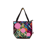 Signature Zebra Ankara Tote Bags with Triple Pink Circular Design