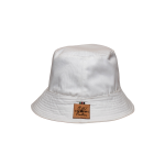 Signature Safari White Canvas Bucket Hat Two Sided with Plain and Blue Animal Print