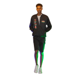 254 Black Bomber Jacket with Kenyan Flag detail