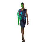 Ladies Sassy Satin Top with Ankara wings detail and plain satin skirt