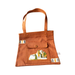 Signature Brown Canvas Cotton Tote Bags with Kenyan Village