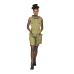 Ladies 3 Piece Jungle Green Signature Safari jacket with hoodie and Chiffon halter neck top and chiffon skirt