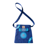 Signature Safari Unisex Navy Blue Canvas Sling Bags with Floral Leso  Center Circle